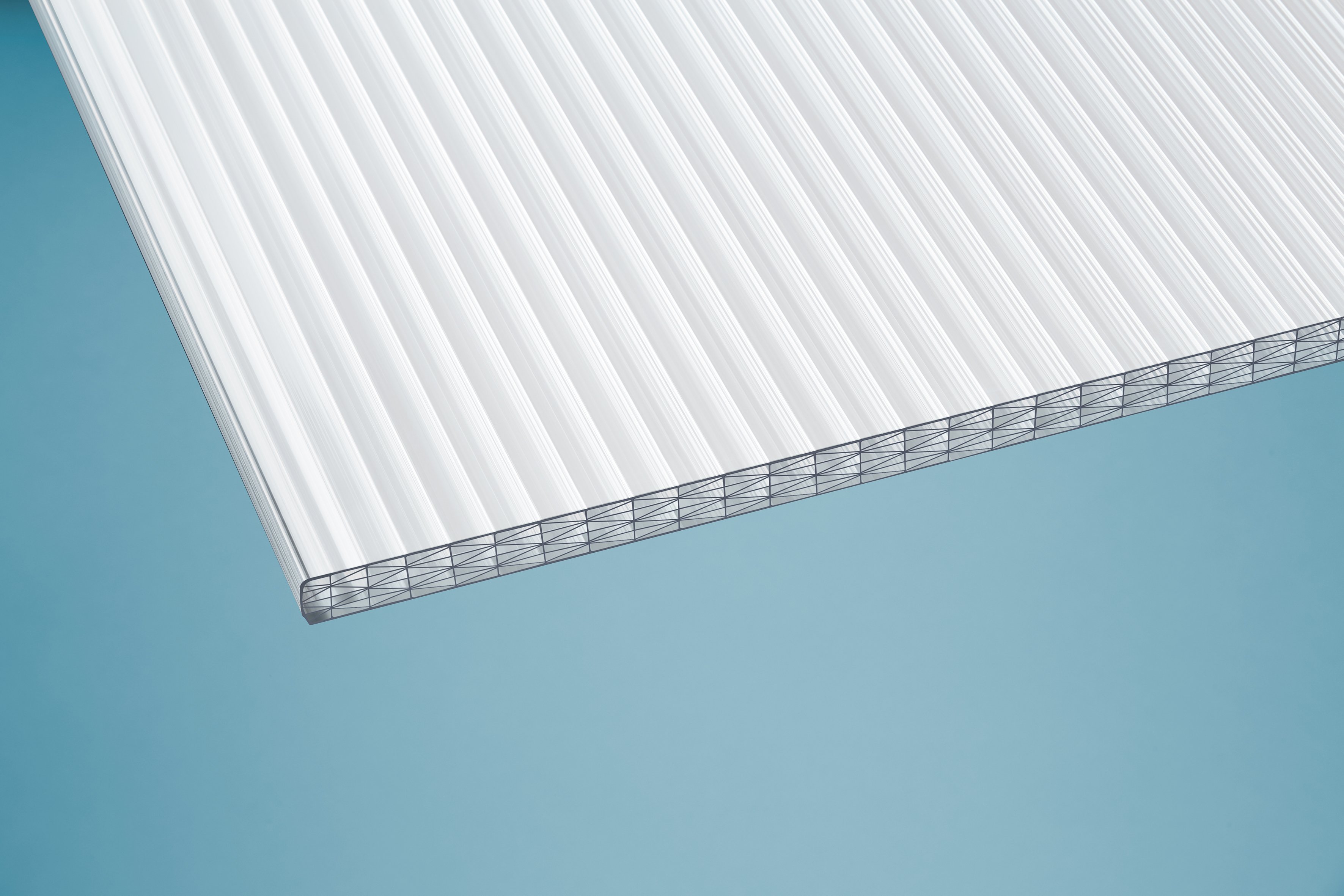 Polycarbonat Stegplatten 25 mm sun stop opal-weiß Polycarbonat Stegplatten 25 mm sun stop opal-weiß