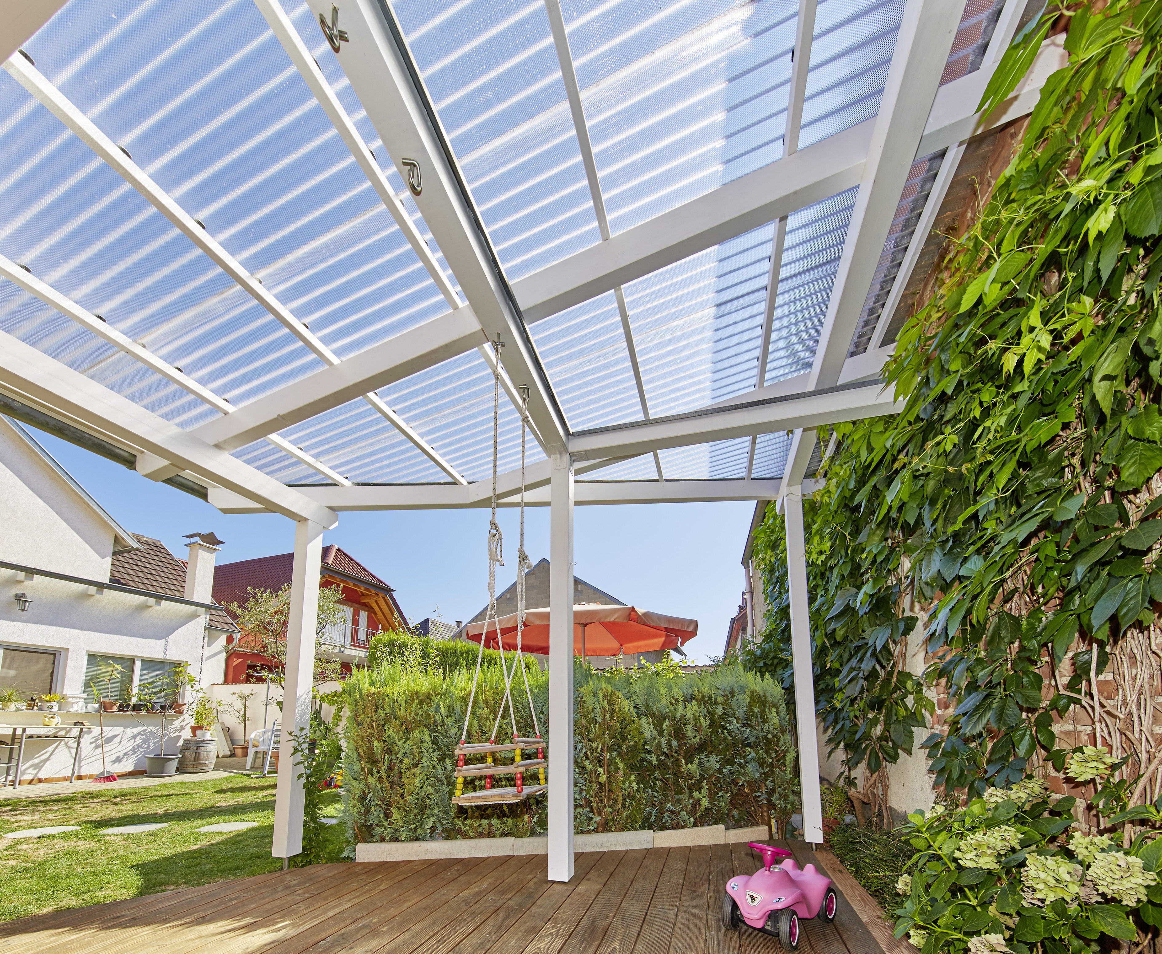 Polycarbonat Wellplatten Sinus 76/18 wabe klar Polycarbonat Wellplatten Sinus 76/18 wabe klar