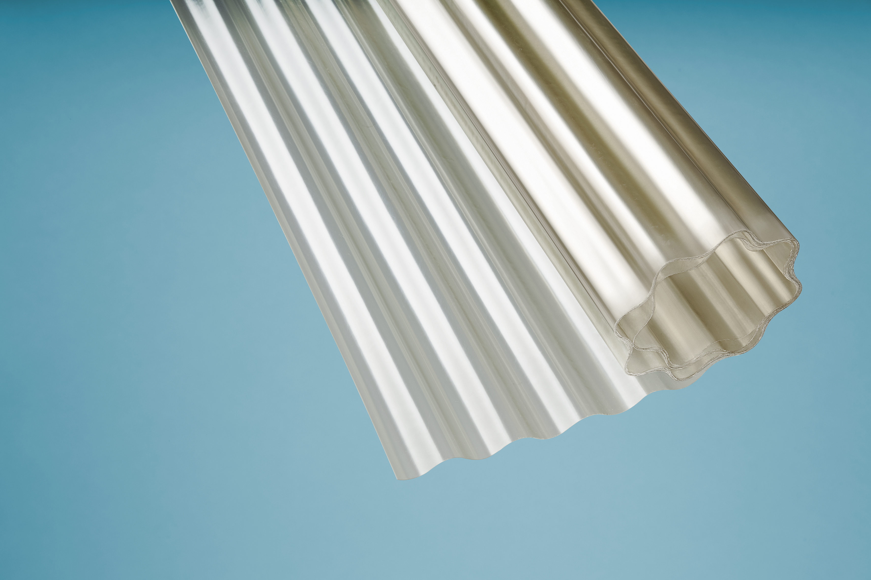 Polyester Lichtwellbahn natur transparent - Langrollen mit 30 lfm.