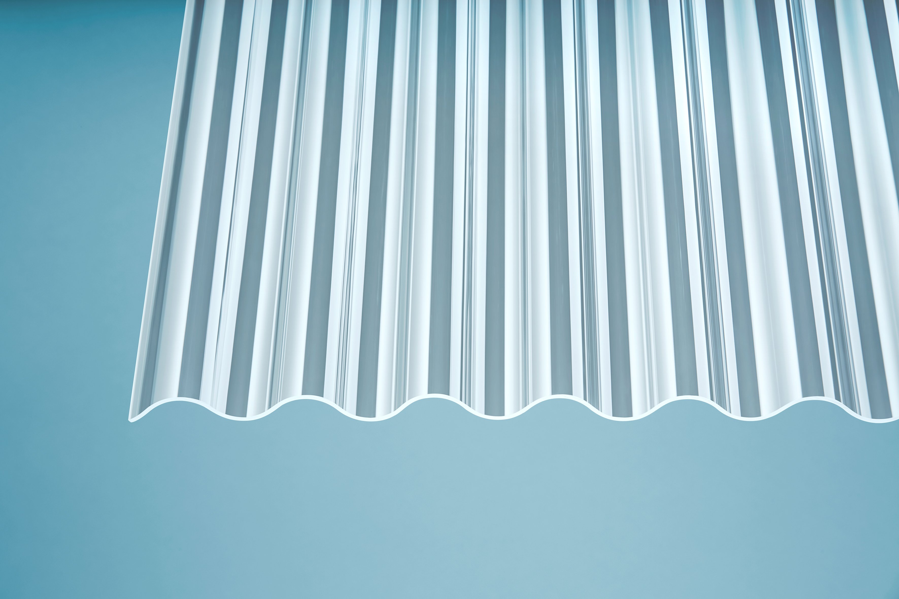 Acryl Wellplatten Sinus 76/18 glatt klar - 3 mm Acryl Wellplatten Sinus 76/18 glatt klar - 3 mm