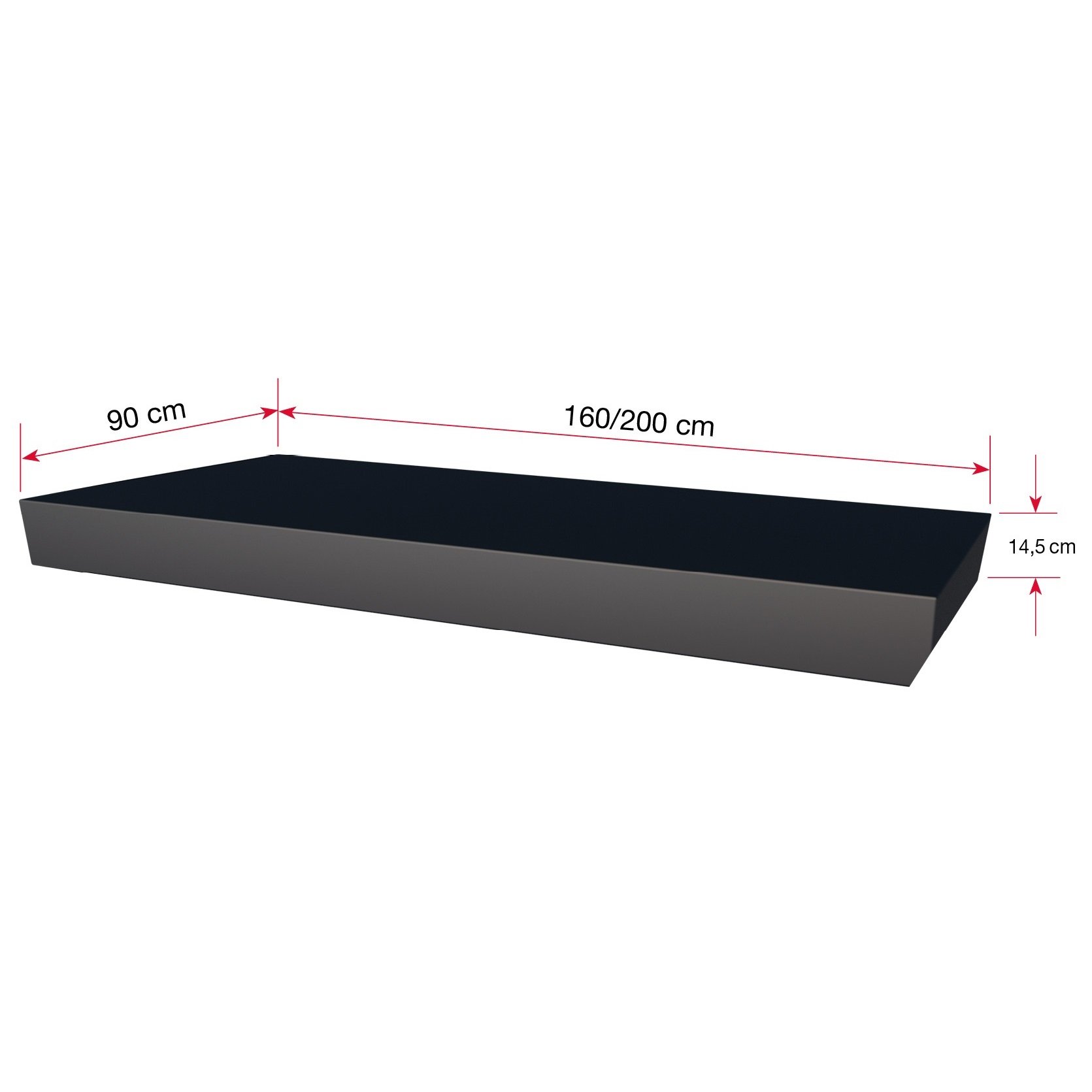 Rechteckvordach BS Plus 160 mit Wasserspeier links RAL 7016 - mittiges LED-Panel