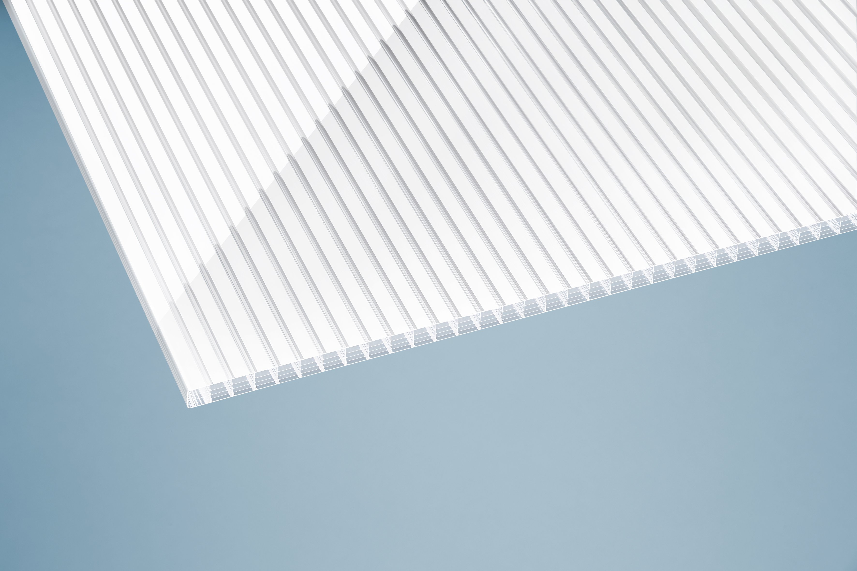 Polycarbonat Stegplatten 16 mm weiß gestreift Polycarbonat Stegplatten 16 mm weiß gestreift