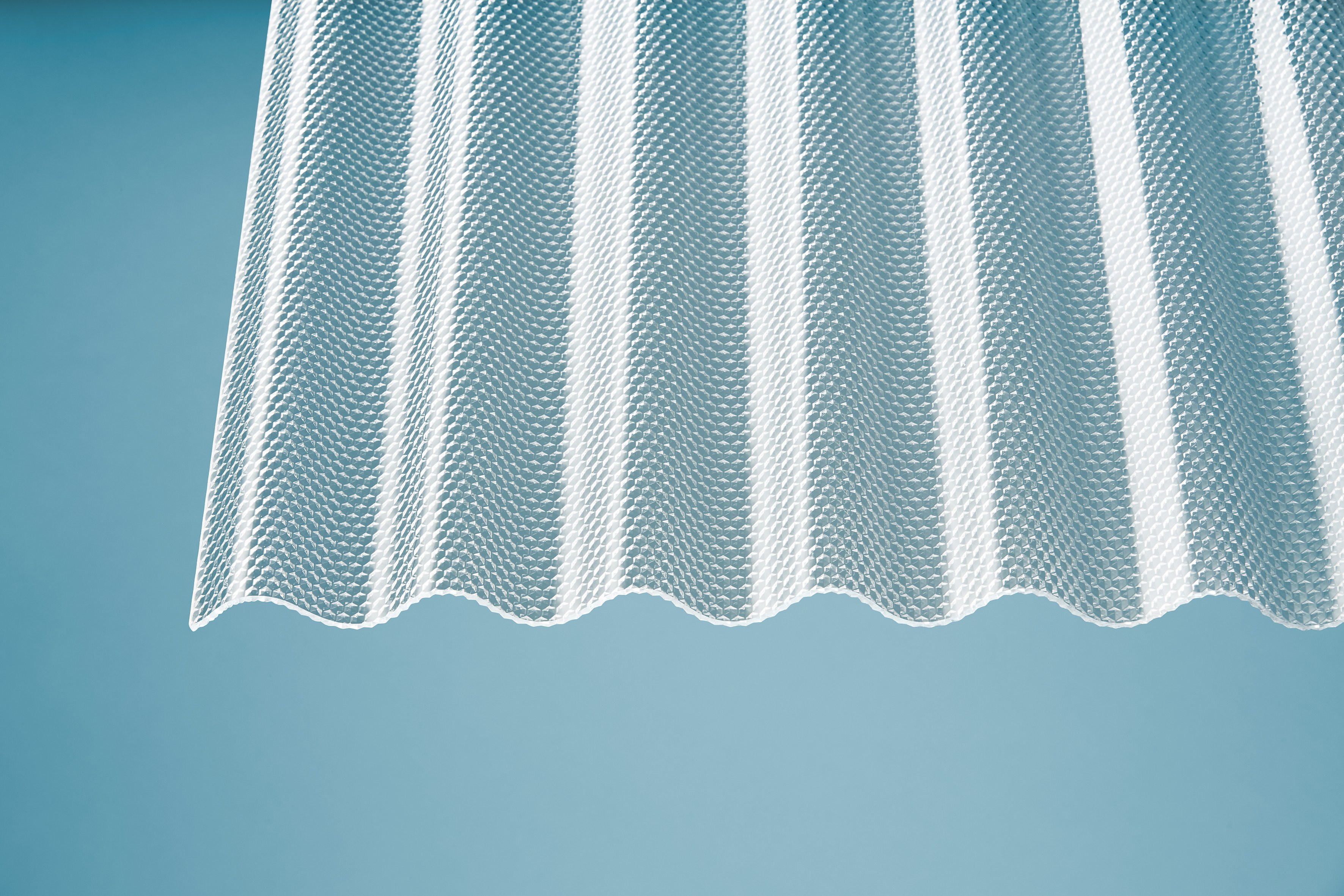 Acryl Wellplatten Sinus 76/18 wabe klar - 3 mm Acryl Wellplatten Sinus 76/18 wabe klar - 3 mm