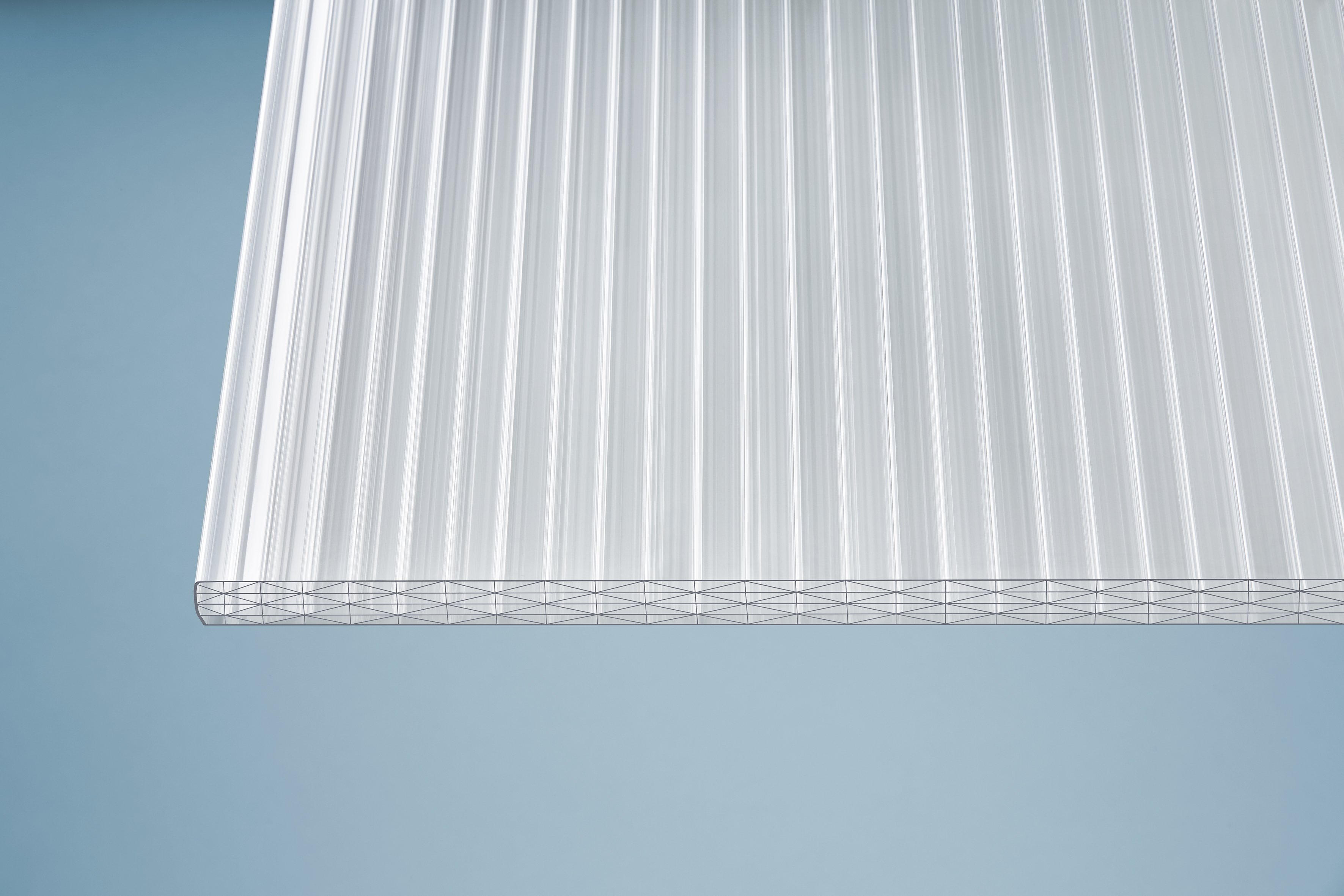 Polycarbonat Stegplatten 25 mm sun stop opal-weiß Polycarbonat Stegplatten 25 mm sun stop opal-weiß