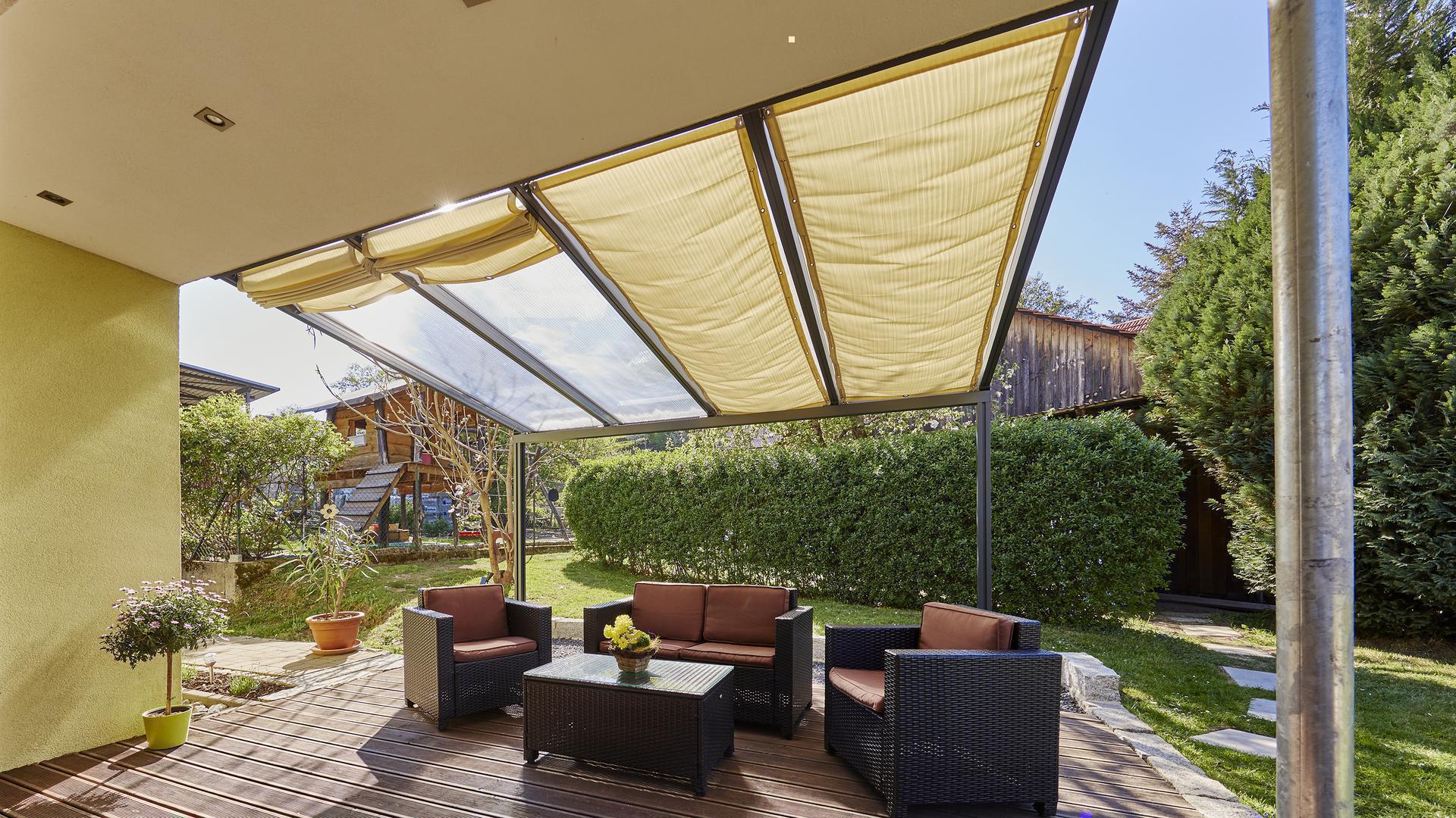 Gutta Seilspannmarkise für Terrassendach Premium und Pro Gutta Seilspannmarkise für Terrassendach Premium und Pro