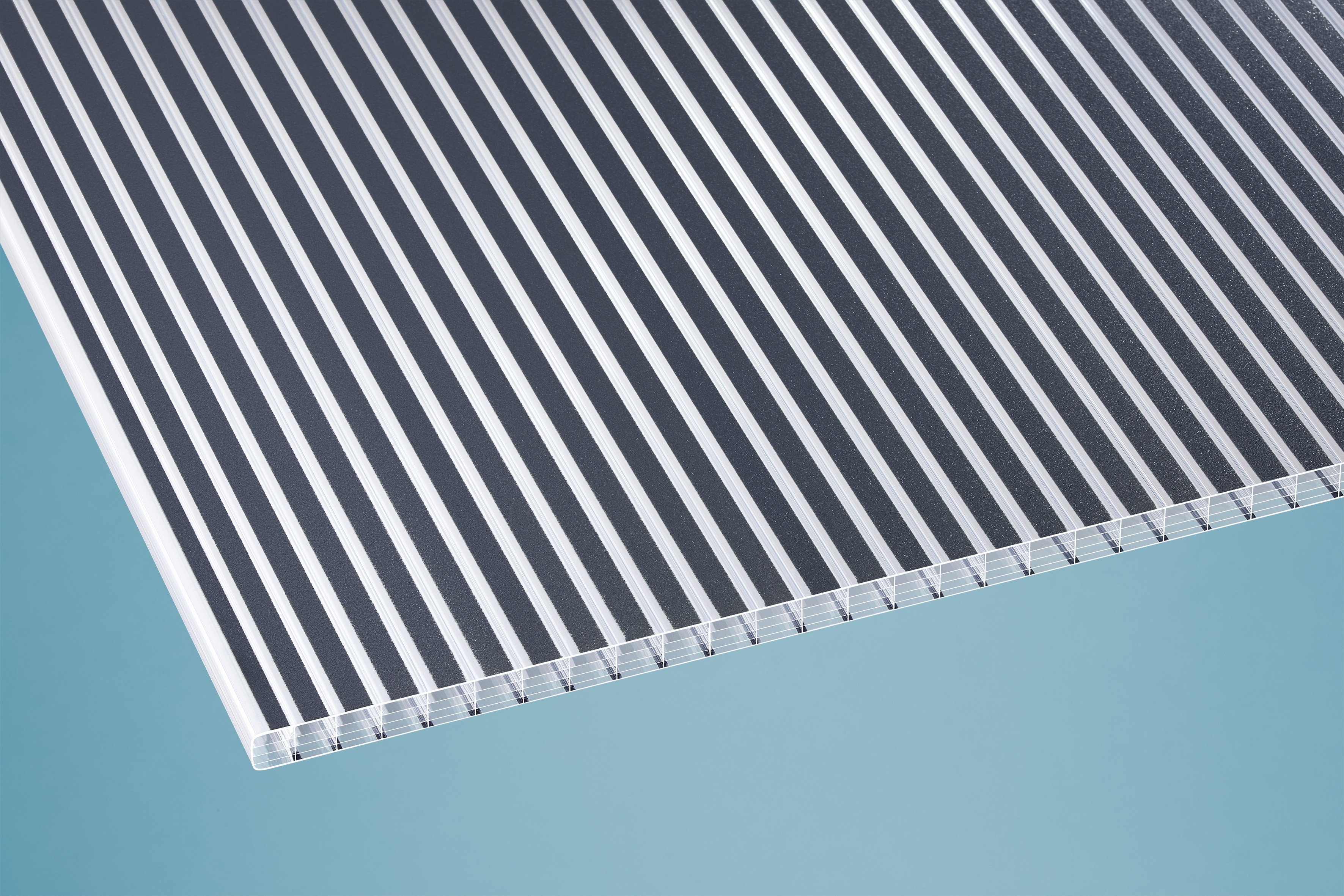 Polycarbonat Stegplatten 16 mm anthrazit gestreift Polycarbonat Stegplatten 16 mm anthrazit gestreift