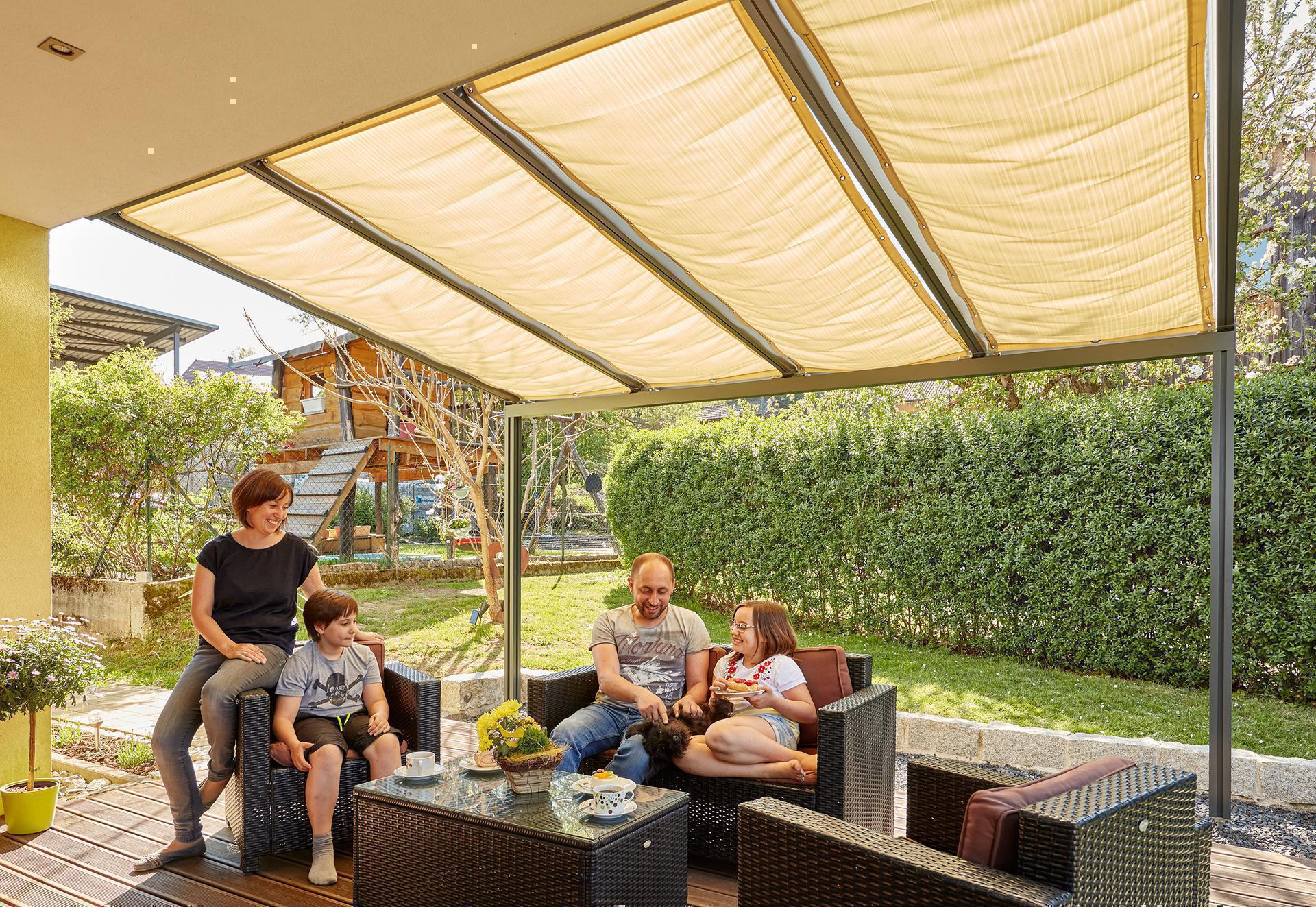 Gutta Seilspannmarkise für Terrassendach Premium und Pro Gutta Seilspannmarkise für Terrassendach Premium und Pro