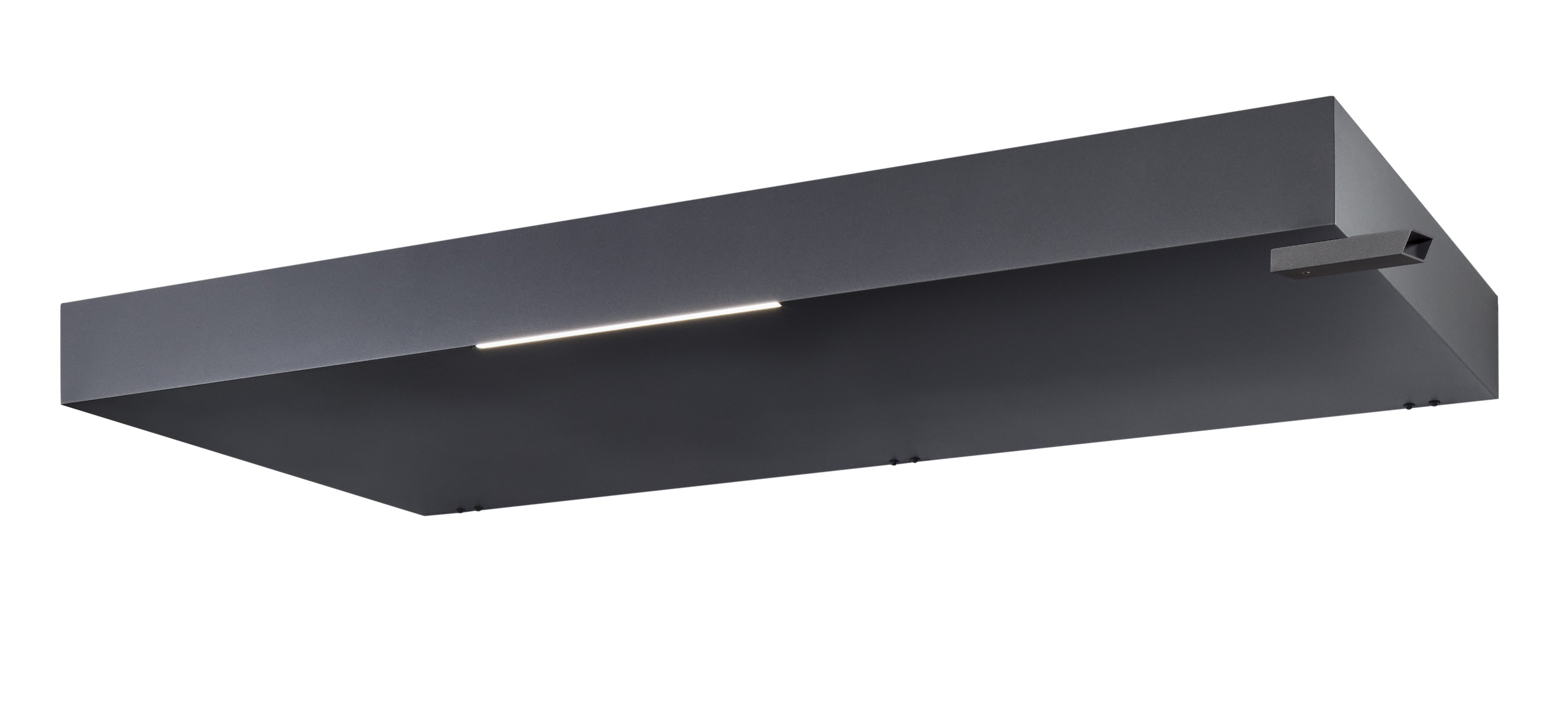 Rechteckvordach BS Plus 200 mit Wasserspeier rechts anthrazit - mit LED-Streifen